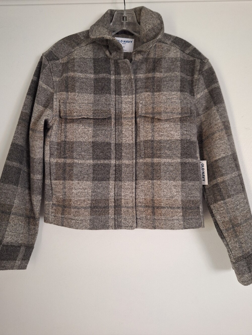 Old Navy Womens Plaid Shacket - Gray & Brown Jacket Size XS